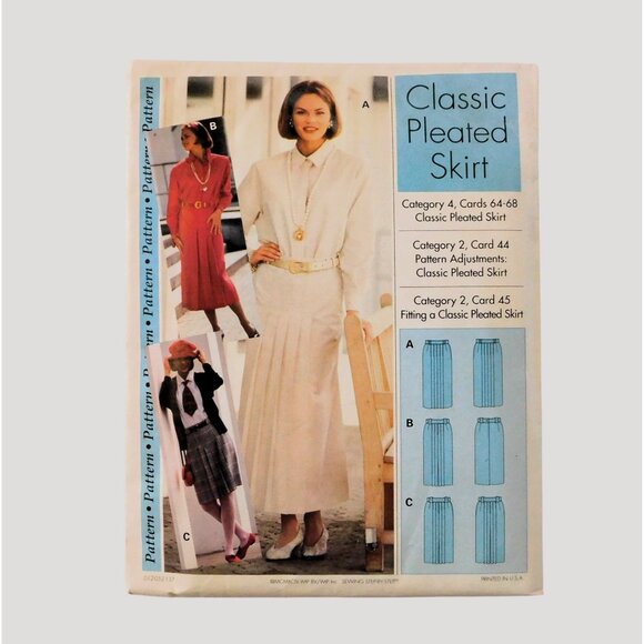 Sewing Step-by-Step Other - 1994 Vintage Sewing Step by Step Pattern Classic Pleated Skirt Misses 4-22 Uncut